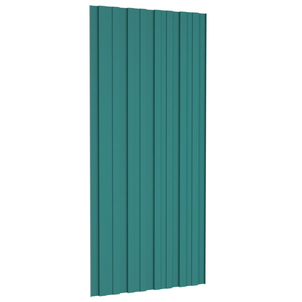 vidaXL Krovni paneli 12 kom od pocinčanog čelika zeleni 100 x 45 cm