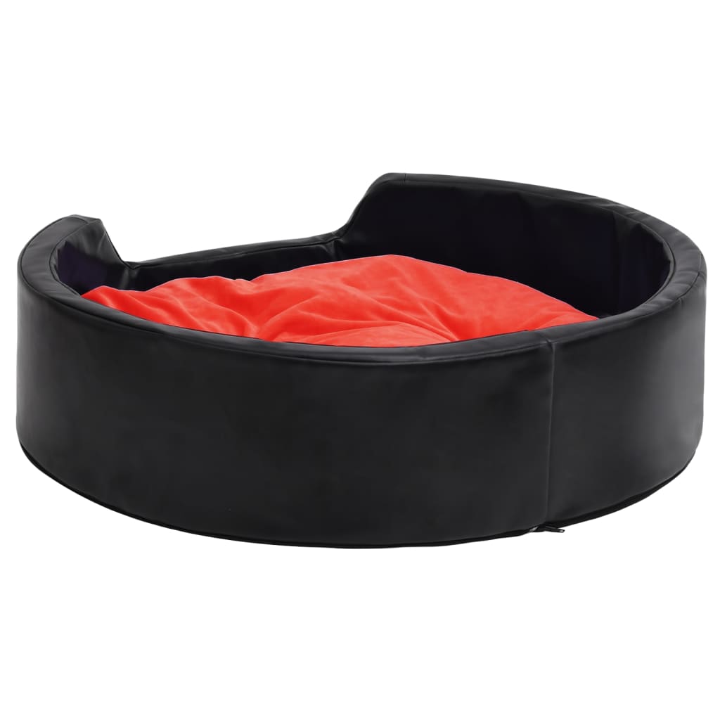 vidaXL Krevet za pse crno-crveni 99 x 89 x 21 cm pliš i umjetna koža