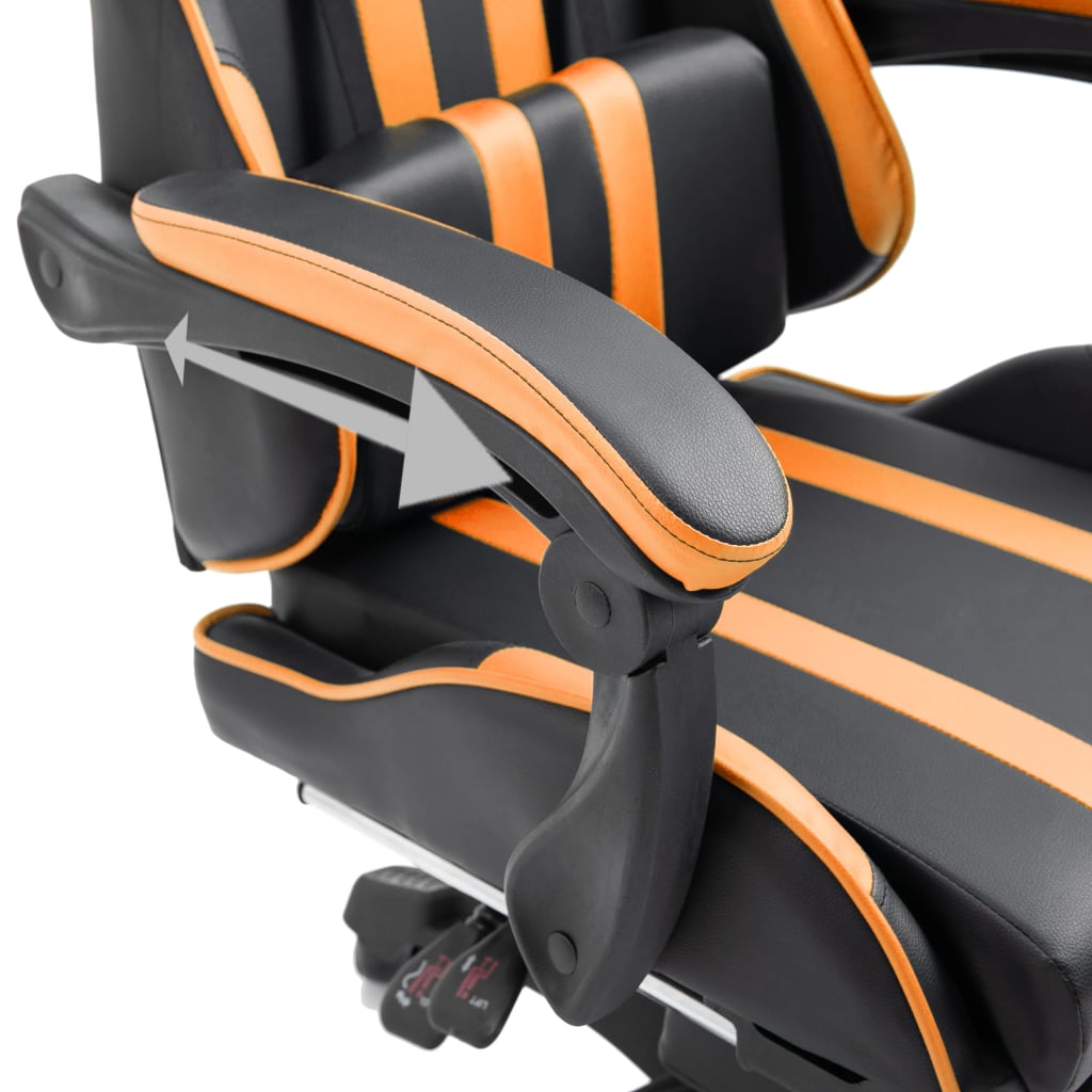 vidaXL Igraća stolica od umjetne kože s osloncem za noge narančasta