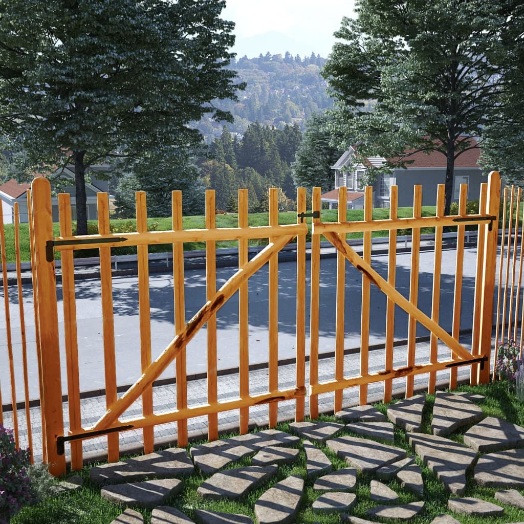 vidaXL Dupla Vrata za Ogradu Impregnirano Drvo Lijeske 300x150 cm