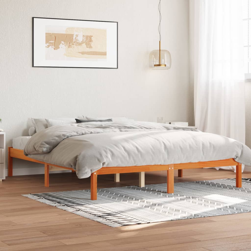 vidaXL Okvir kreveta voštano smeđi 150 x 200 cm od masivne borovine