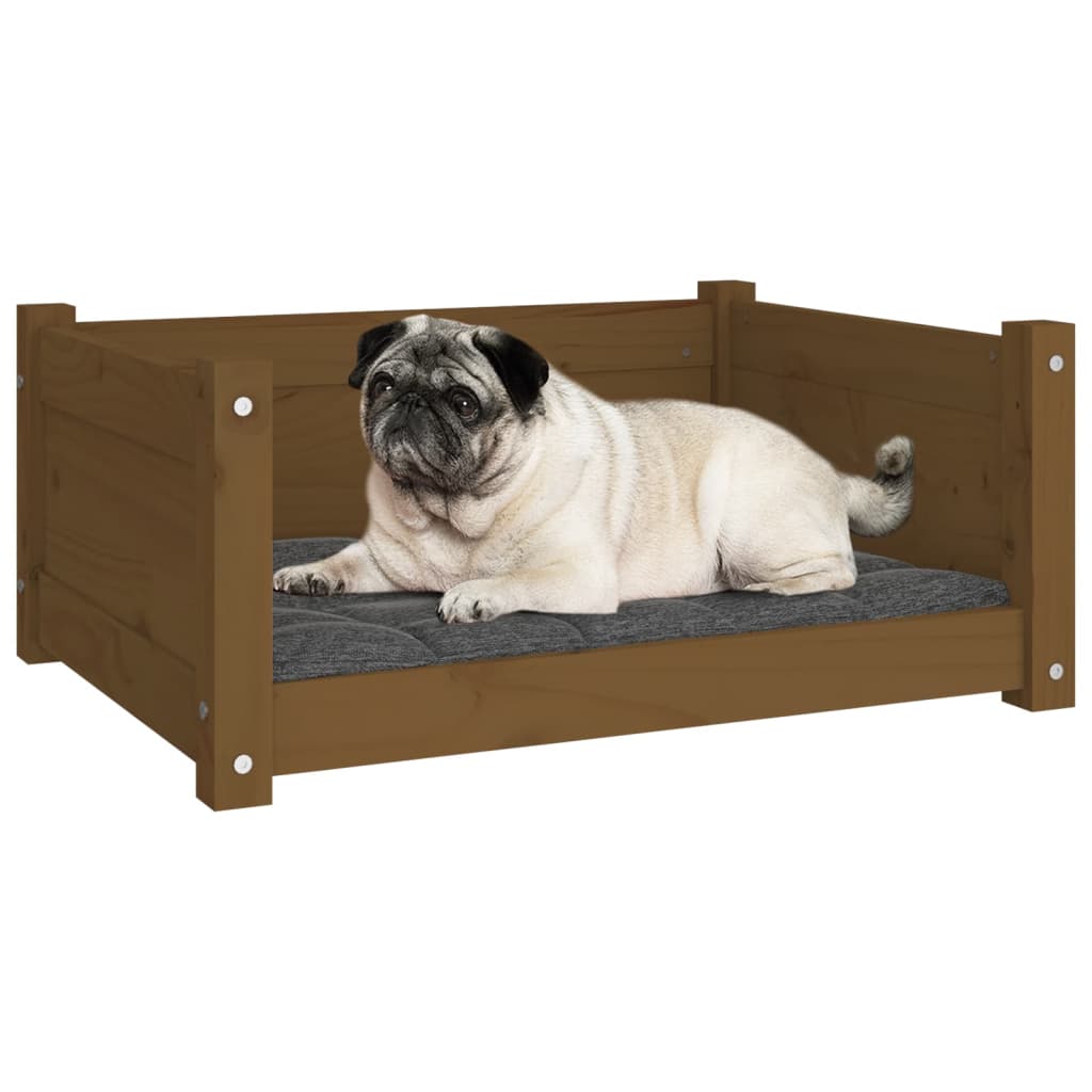 vidaXL Krevet za pse boja meda 75,5x55,5x28 cm od masivne borovine