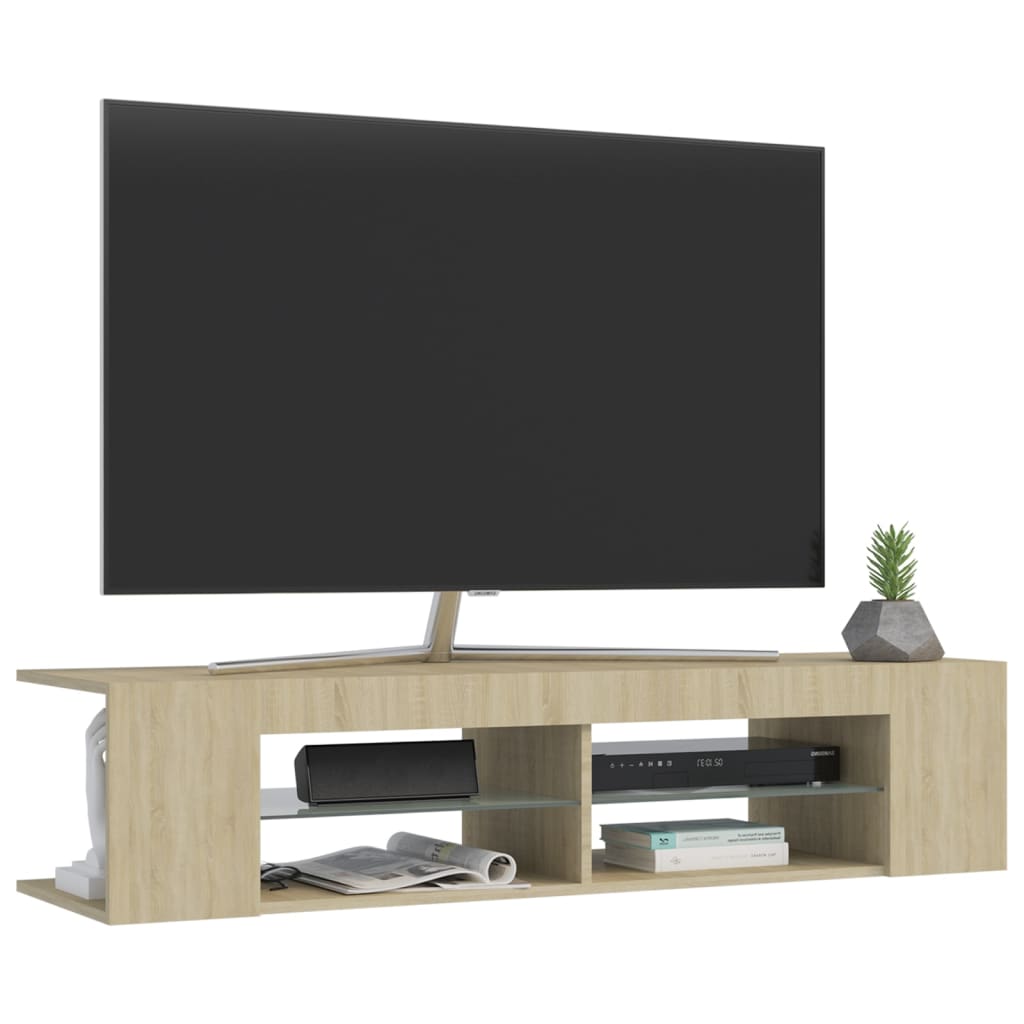 vidaXL TV ormarić s LED svjetlima boja hrasta sonome 135 x 39 x 30 cm