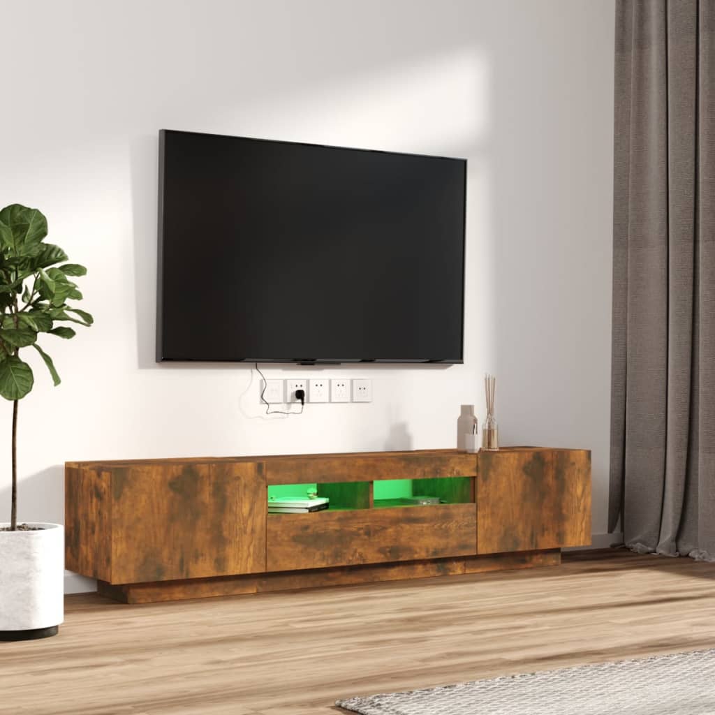 vidaXL 2-dijelni set TV ormarića LED boja dimljenog hrasta drveni