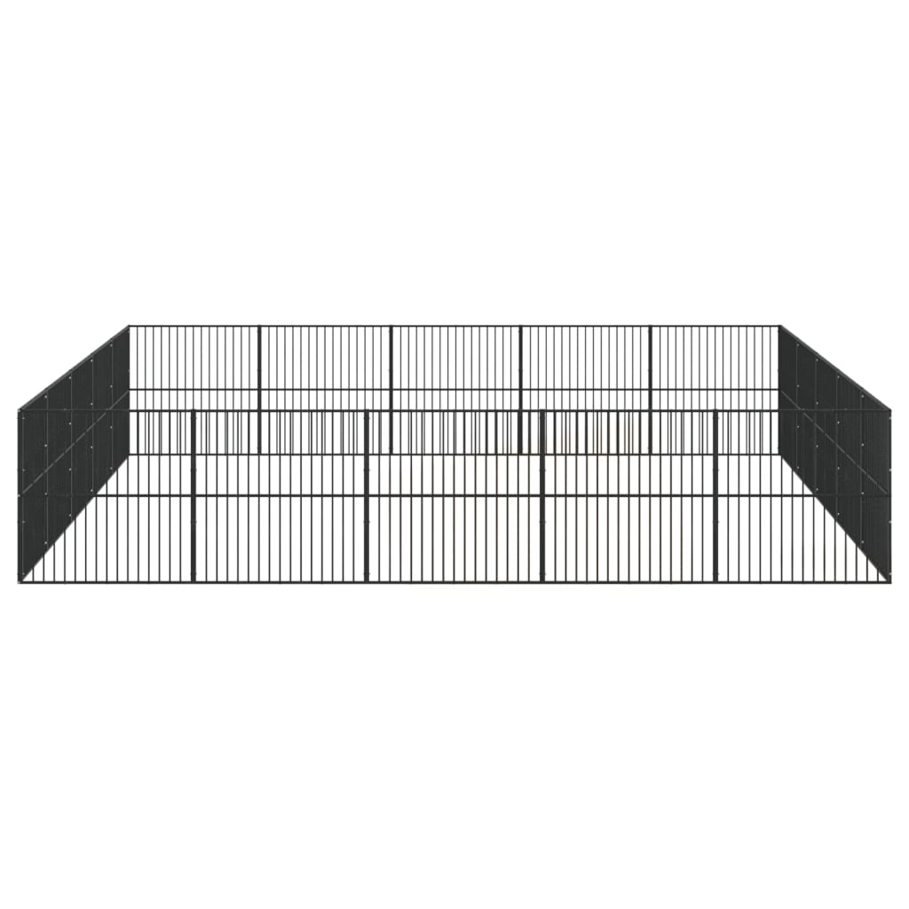 vidaXL Ograda za pse s 20 panela crna od pocinčanog čelika