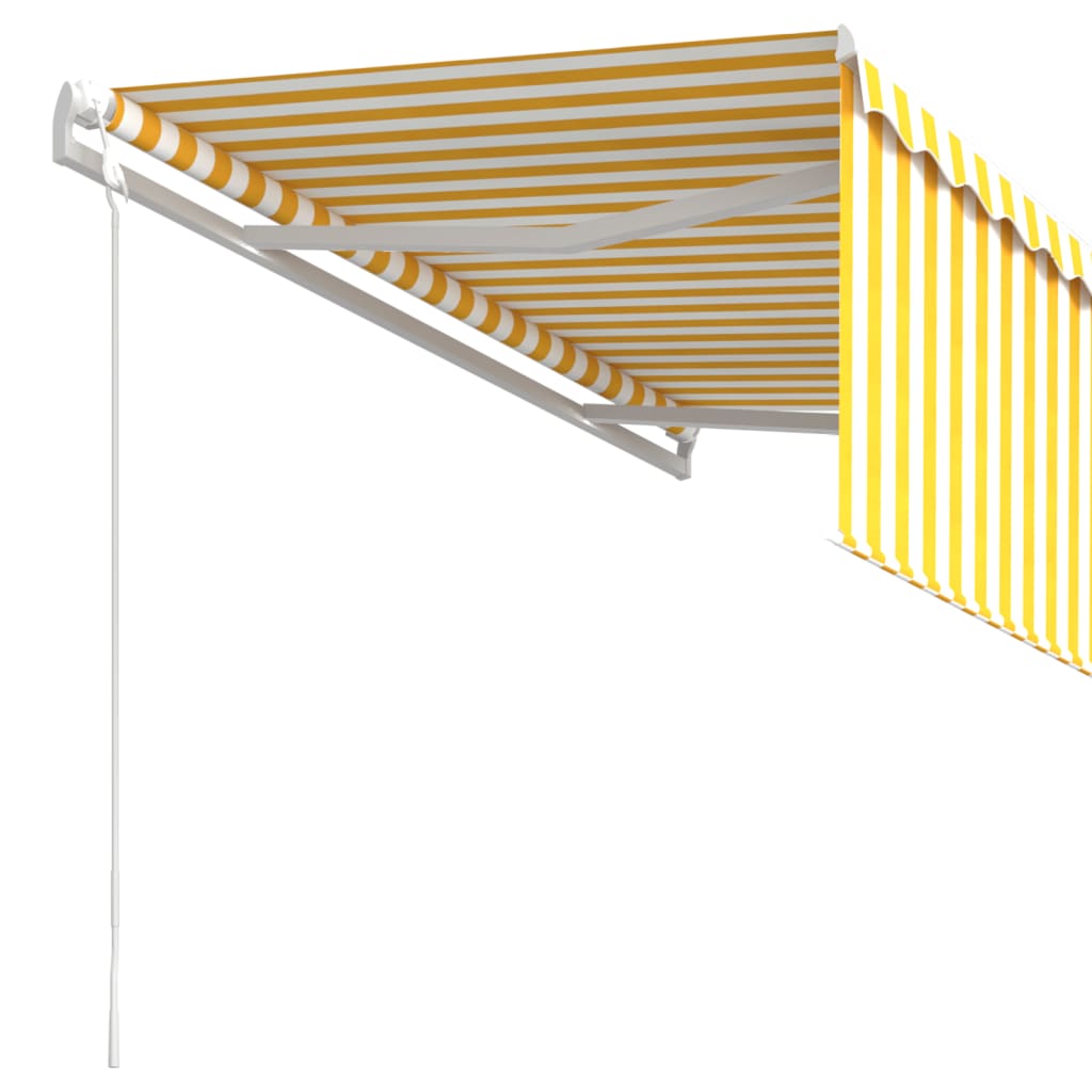 vidaXL Automatska tenda na uvlačenje s roletom 3 x 2,5 m žuto-bijela