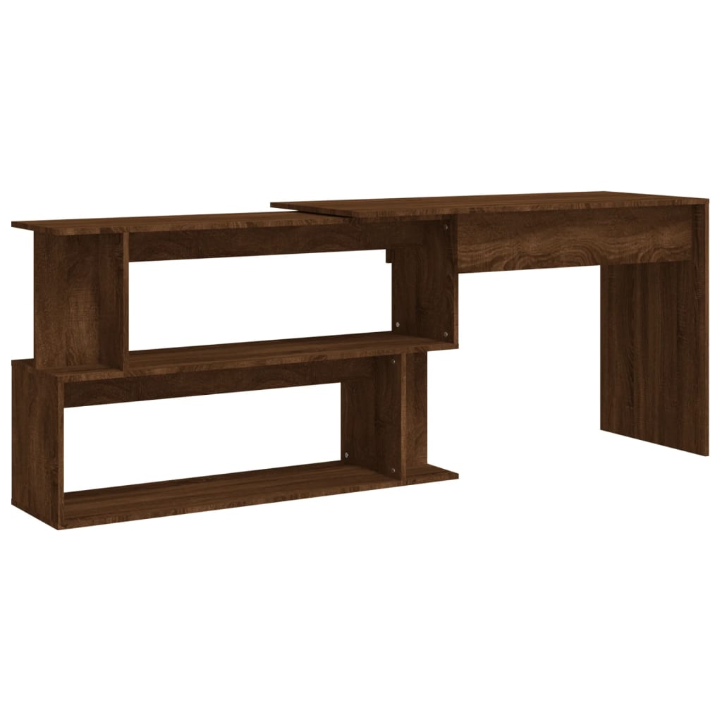 vidaXL Kutni radni stol boja hrasta 200 x 50 x 76 cm konstruirano drvo