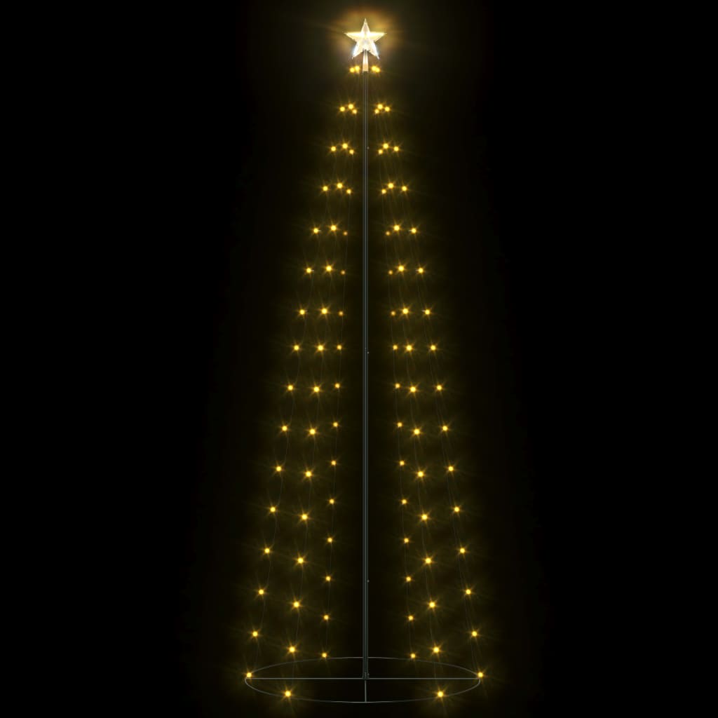 vidaXL Stožasto božićno drvce 100 toplih bijelih LED žarulja 70x180 cm