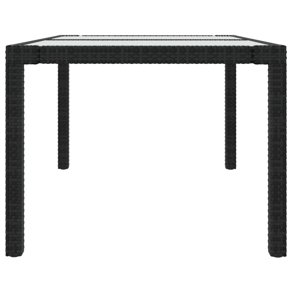 vidaXL Vrtni stol 150x90x75 cm od kaljenog stakla i poliratana crni