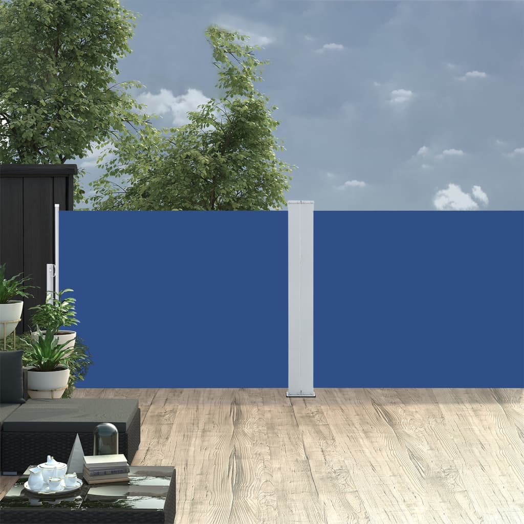 vidaXL Uvlačiva bočna tenda 100 x 1000 cm plava