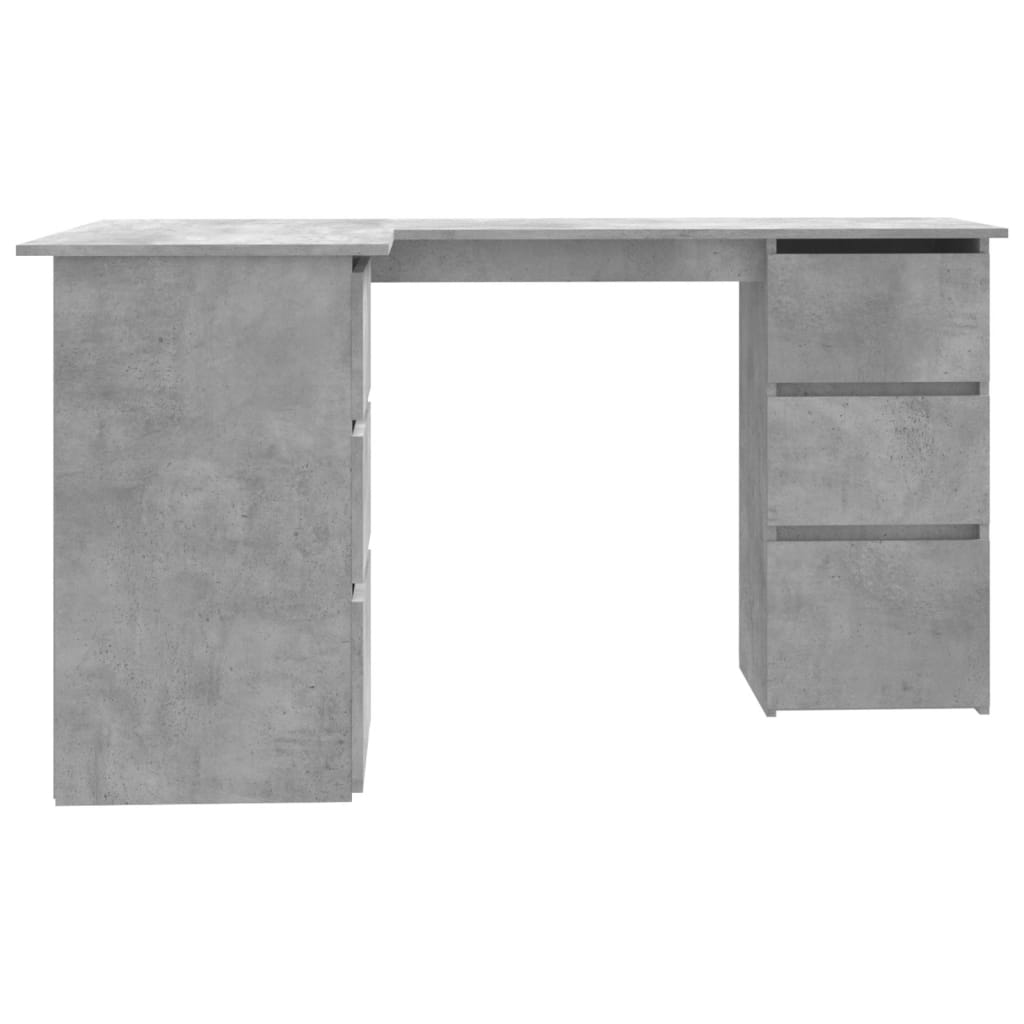vidaXL Kutni radni stol siva boja betona 145 x 100 x 76 cm od iverice