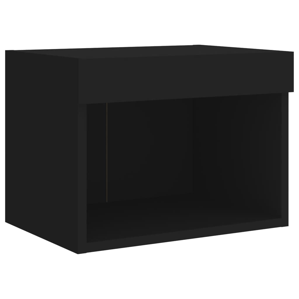 vidaXL 8-dijelni zidni TV elementi s LED svjetlima crni drveni