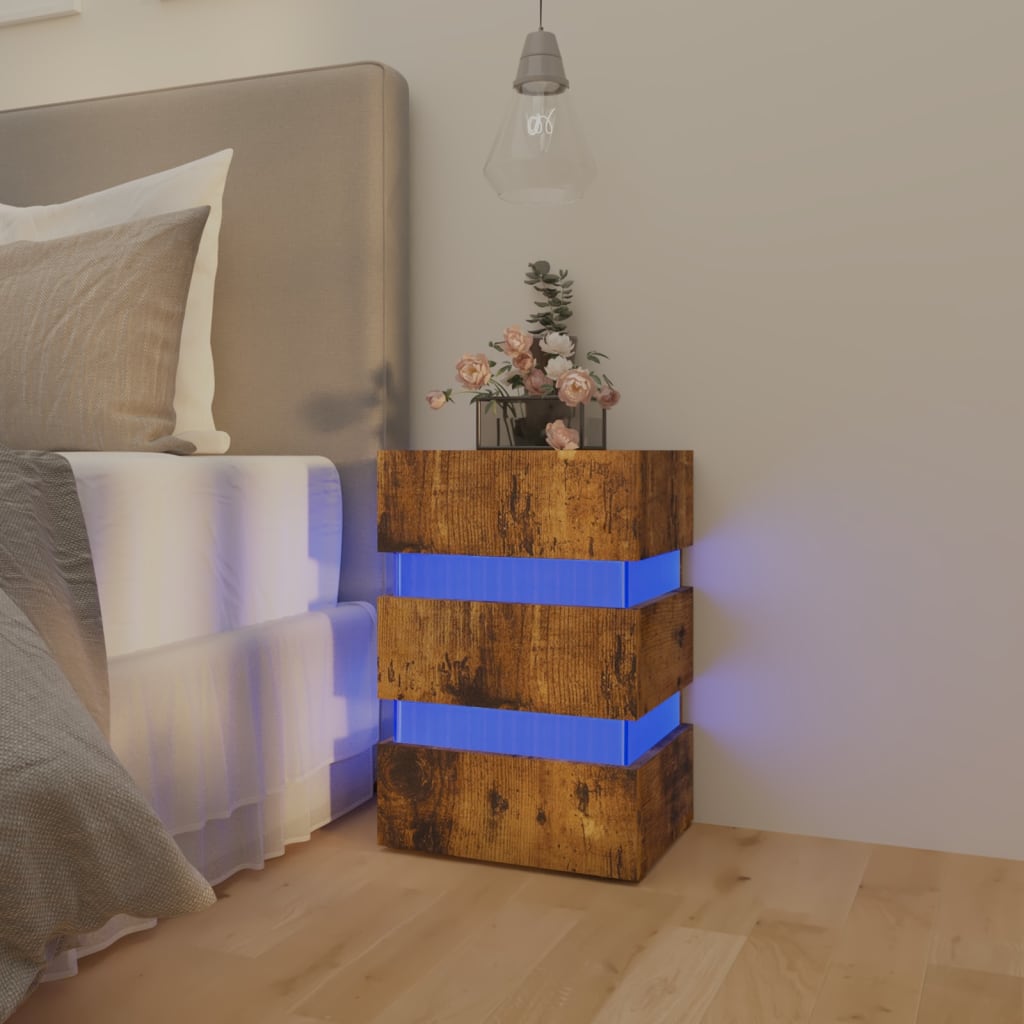 vidaXL LED noćni ormarić boja hrasta 45 x 35 x 67 cm konstruirano drvo