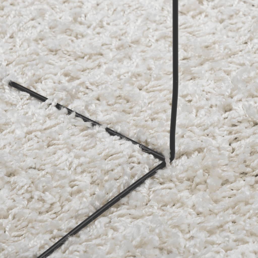 vidaXL Čupavi moderni tepih s visokim vlaknima krem 60 x 110 cm