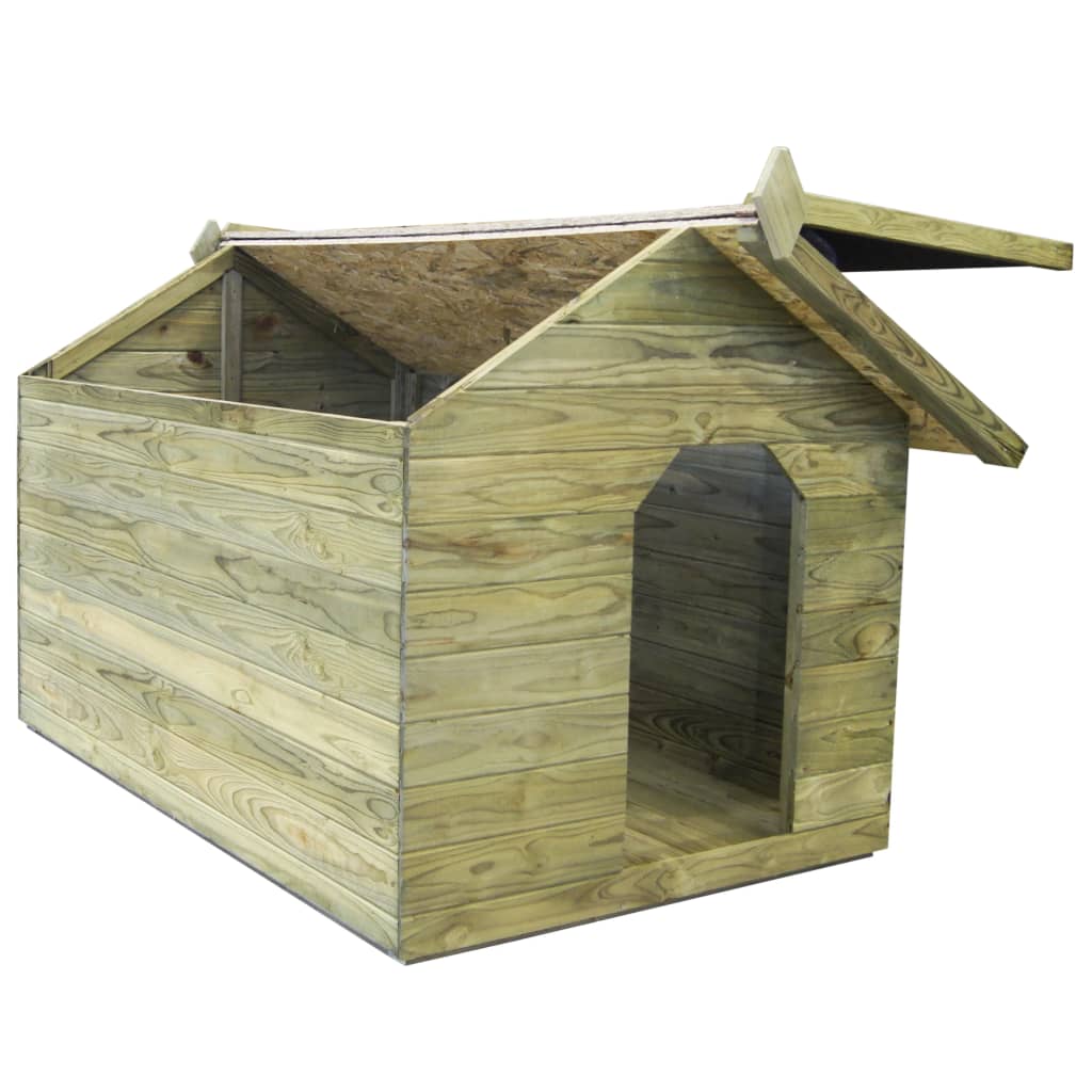 vidaXL Vrtna kućica za pse od impregnirane borovine s pomičnim krovom
