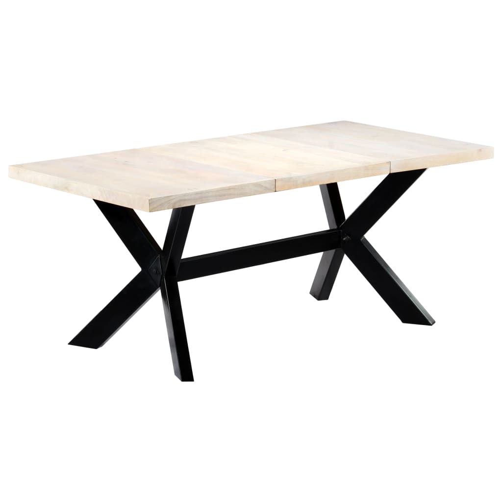 vidaXL Blagovaonski stol bijeli 180x90x75 cm od masivnog drva manga