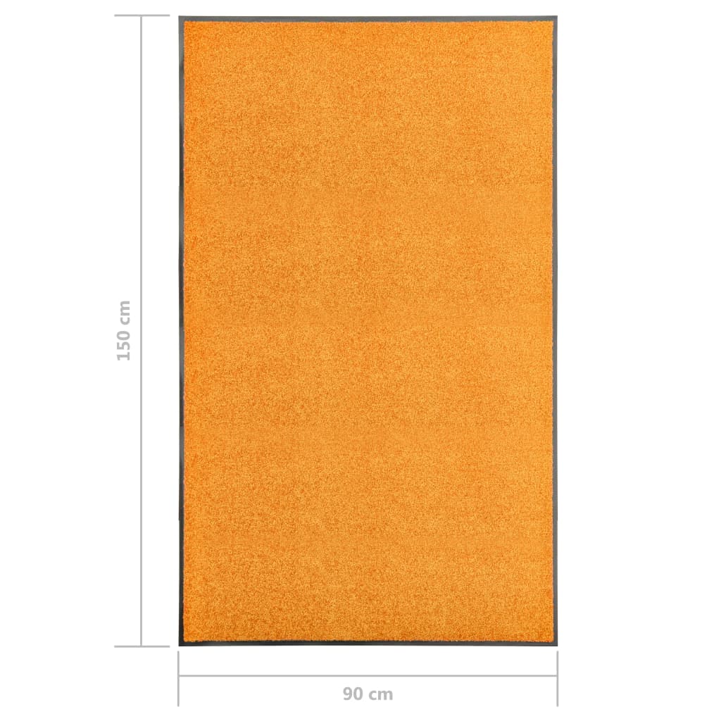 vidaXL Otirač perivi narančasti 90 x 150 cm