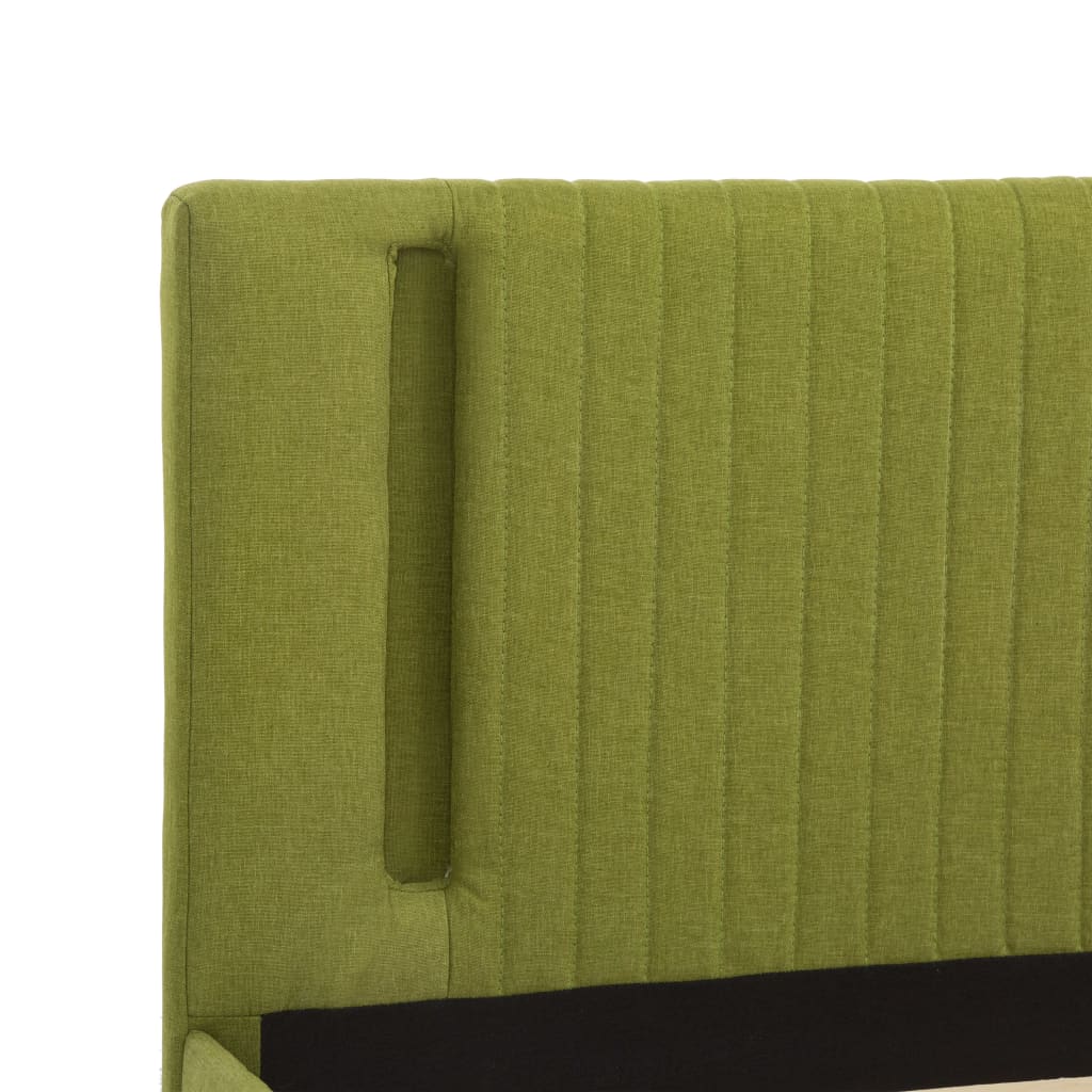 vidaXL Okvir za krevet od tkanine s LED svjetlom zeleni 160 x 200 cm