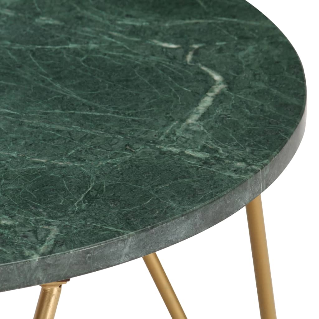 vidaXL Stolić za kavu zeleni 65x65x42 cm pravi kamen mramorne teksture