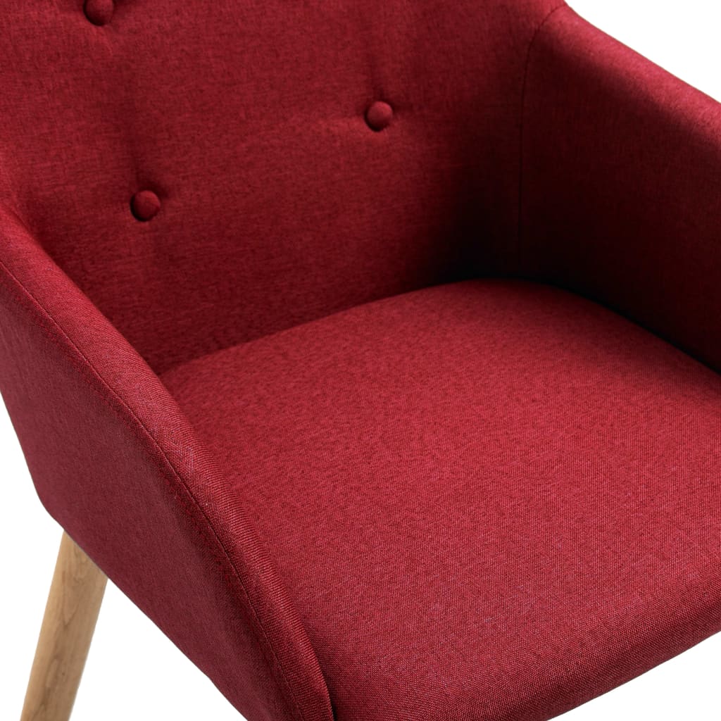 vidaXL Blagovaonske stolice tkanina i hrastovina 2 kom crvena boja vina