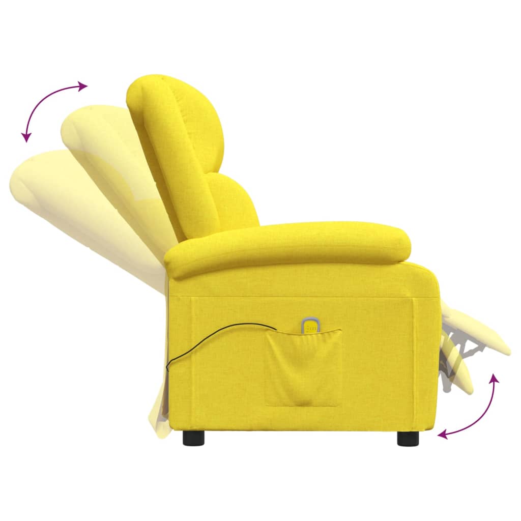 vidaXL Masažna fotelja od tkanine svjetložuta
