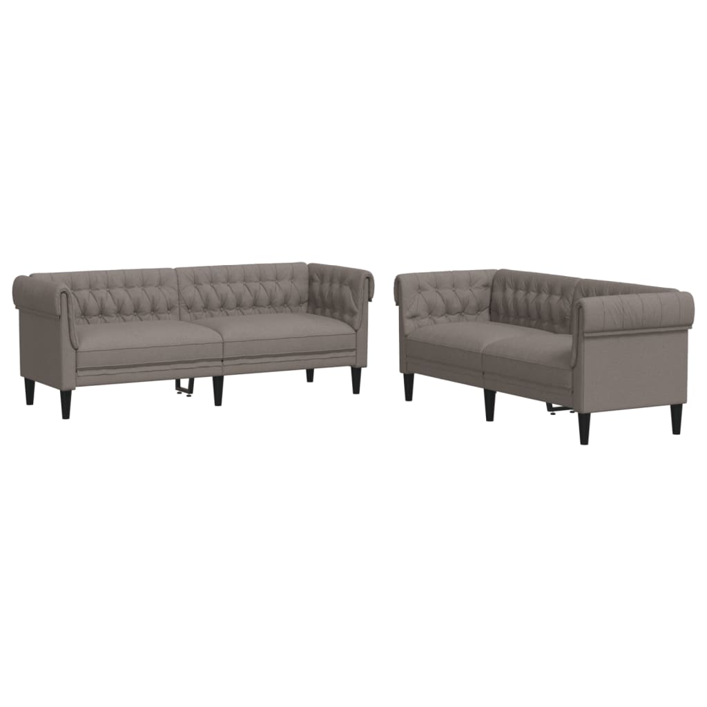 vidaXL 2-dijelni set sofa smeđesivi od tkanine