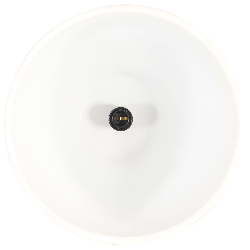 vidaXL Industrijska viseća svjetiljka bijela 23 cm E27 željezo i drvo