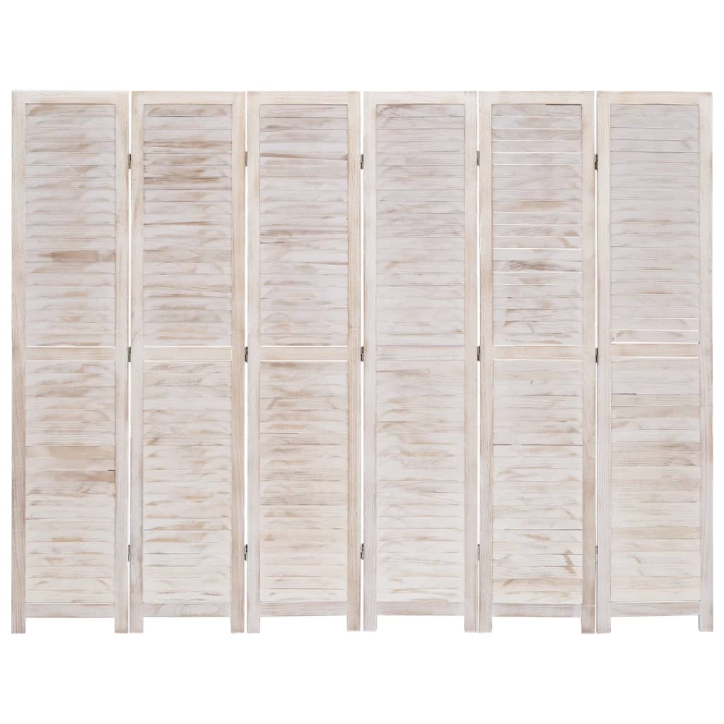 vidaXL Sobna pregrada sa 6 panela bijela 210 x 165 cm drvena