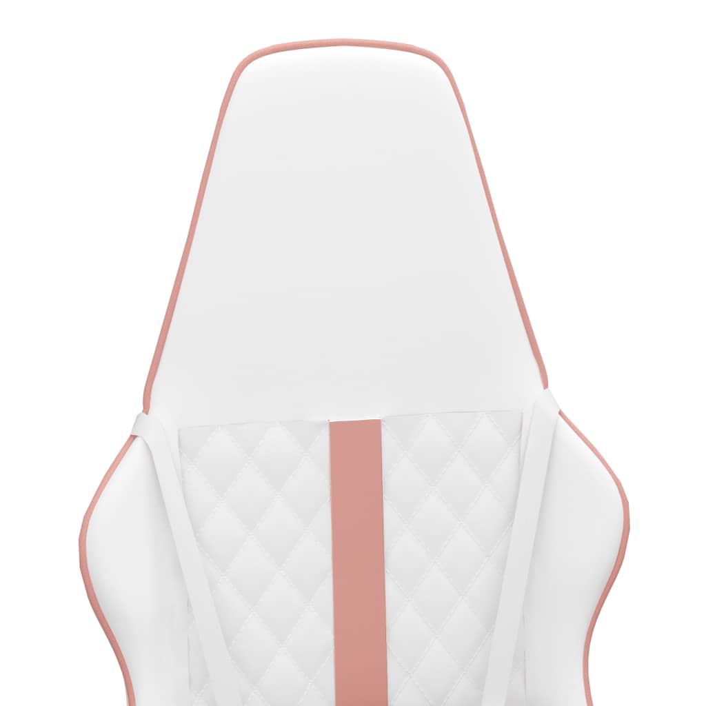 vidaXL Masažna igraća stolica ružičasta-bijelo od umjetne kože
