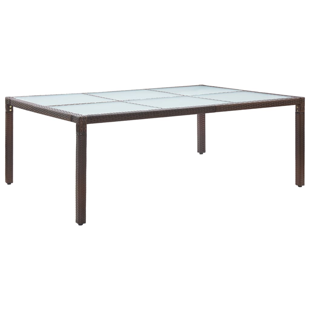 vidaXL Vrtni blagovaonski stol smeđi 200 x 150 x 74 cm od poliratana