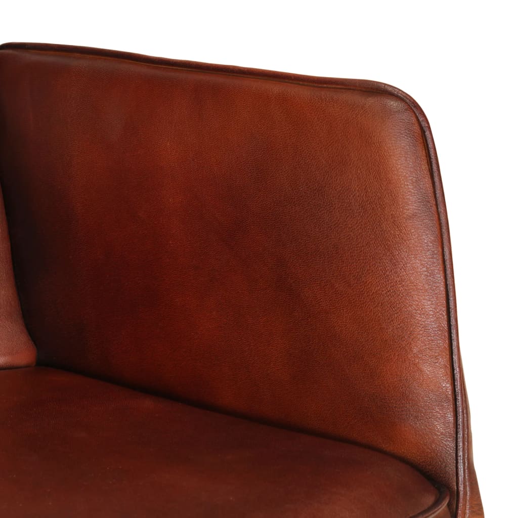 vidaXL Stolica za ljuljanje s osloncem za noge smeđa od prave kože
