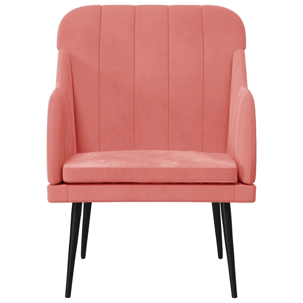 vidaXL Fotelja ružičasta 63 x 76 x 80 cm baršunasta