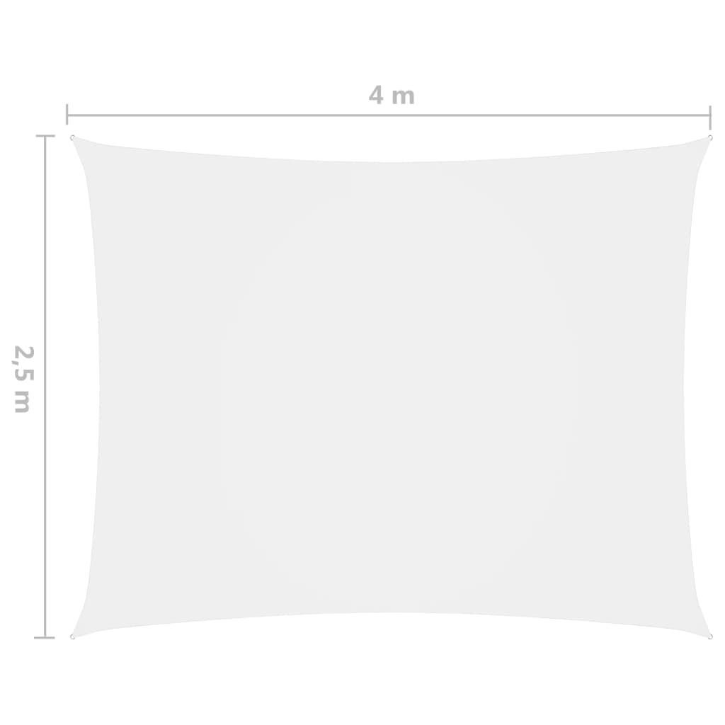 vidaXL Jedro protiv sunca od tkanine Oxford pravokutno 2,5x4 m bijelo