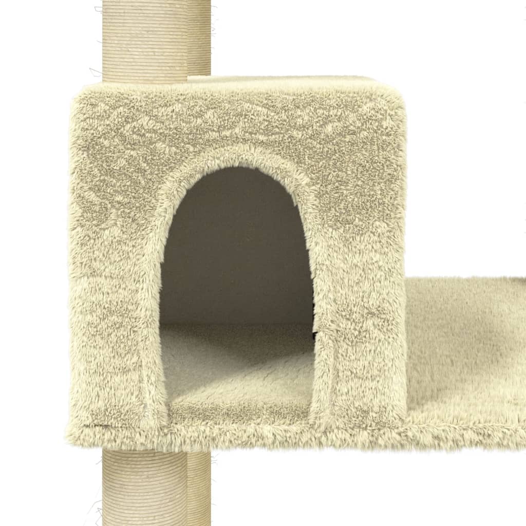 vidaXL Penjalica za mačke sa stupovima za grebanje krem 141 cm