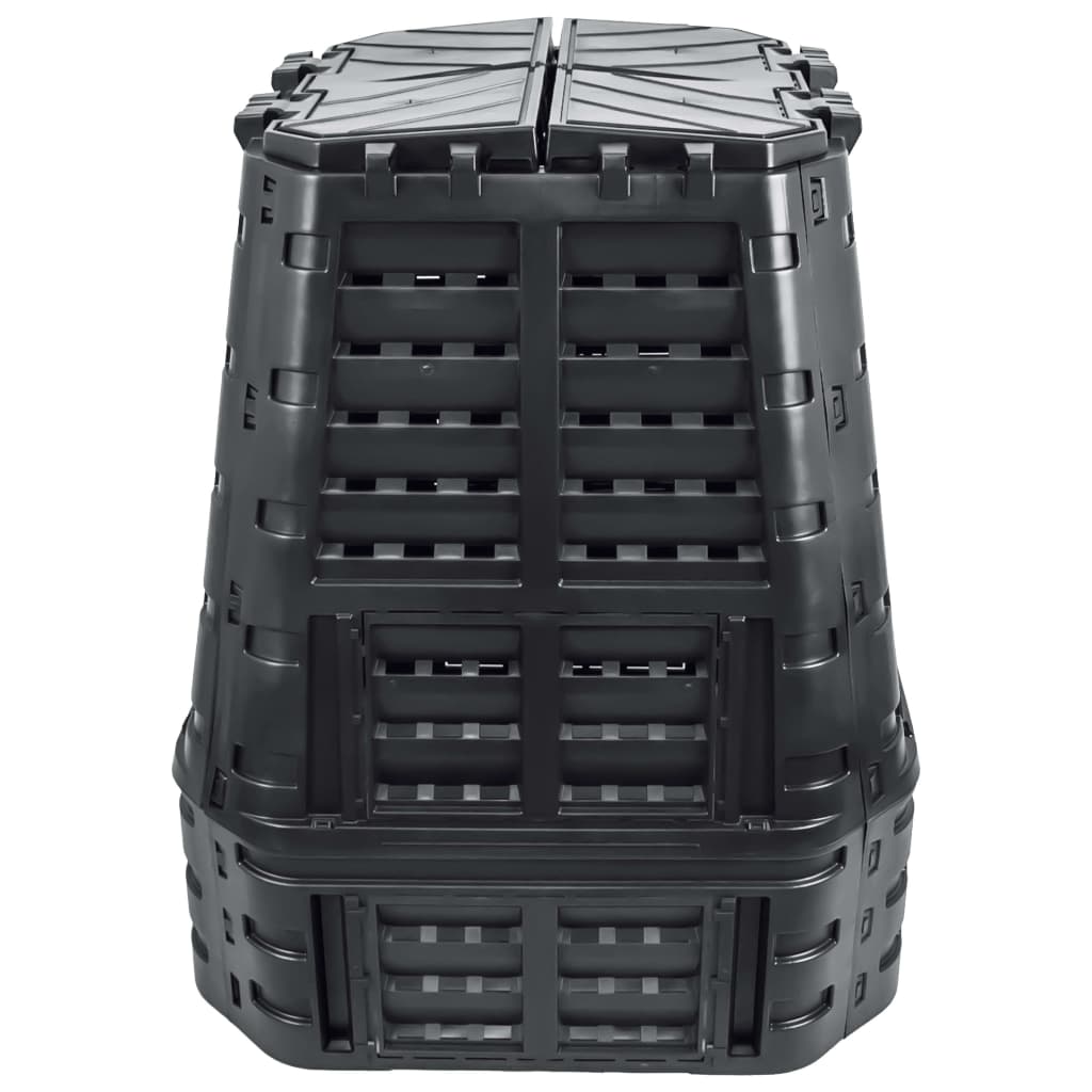 vidaXL Vrtni komposter crni 93,3 x 93,3 x 113 cm 740 L