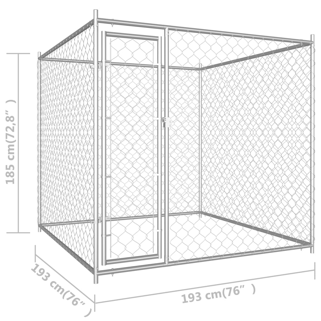 vidaXL Vanjski kavez za pse 193 x 193 x 185 cm