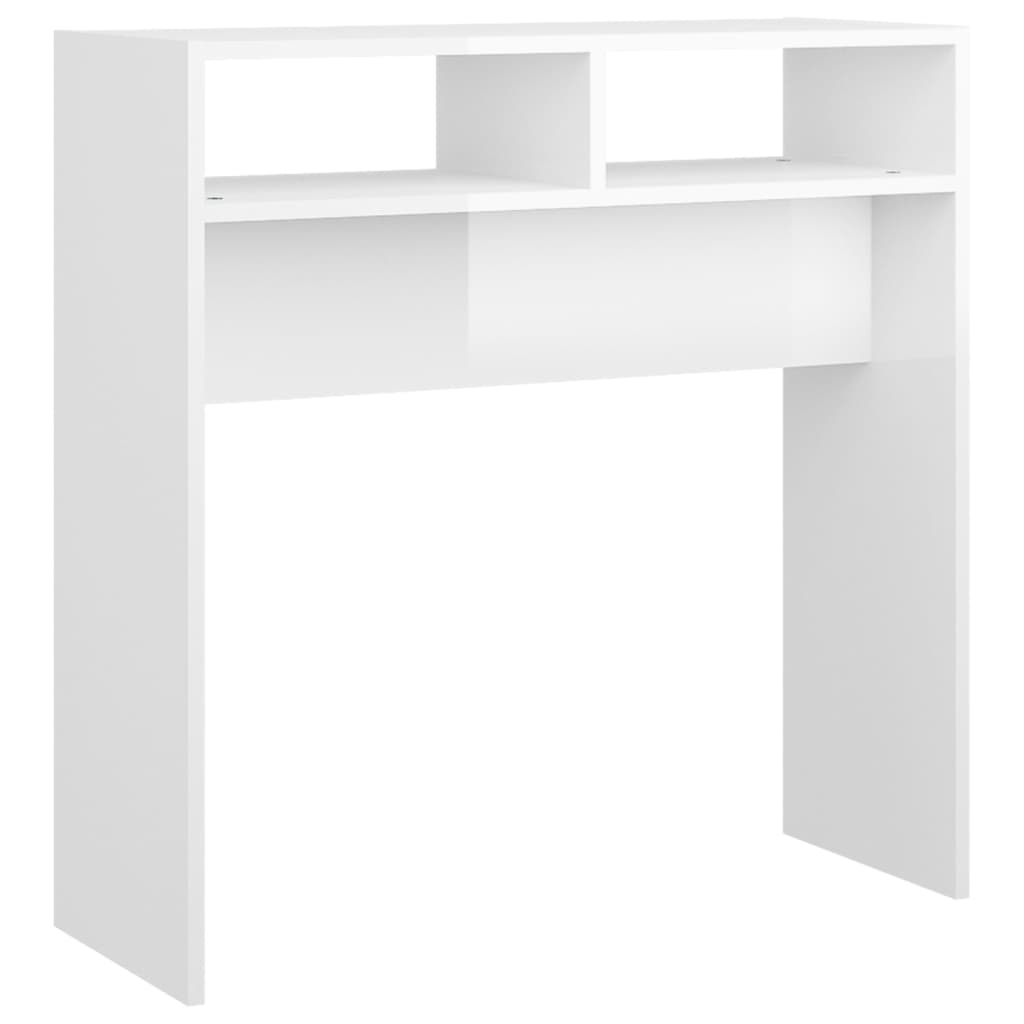 vidaXL Konzolni stol visoki sjaj bijeli 78 x 30 x 80 cm od iverice