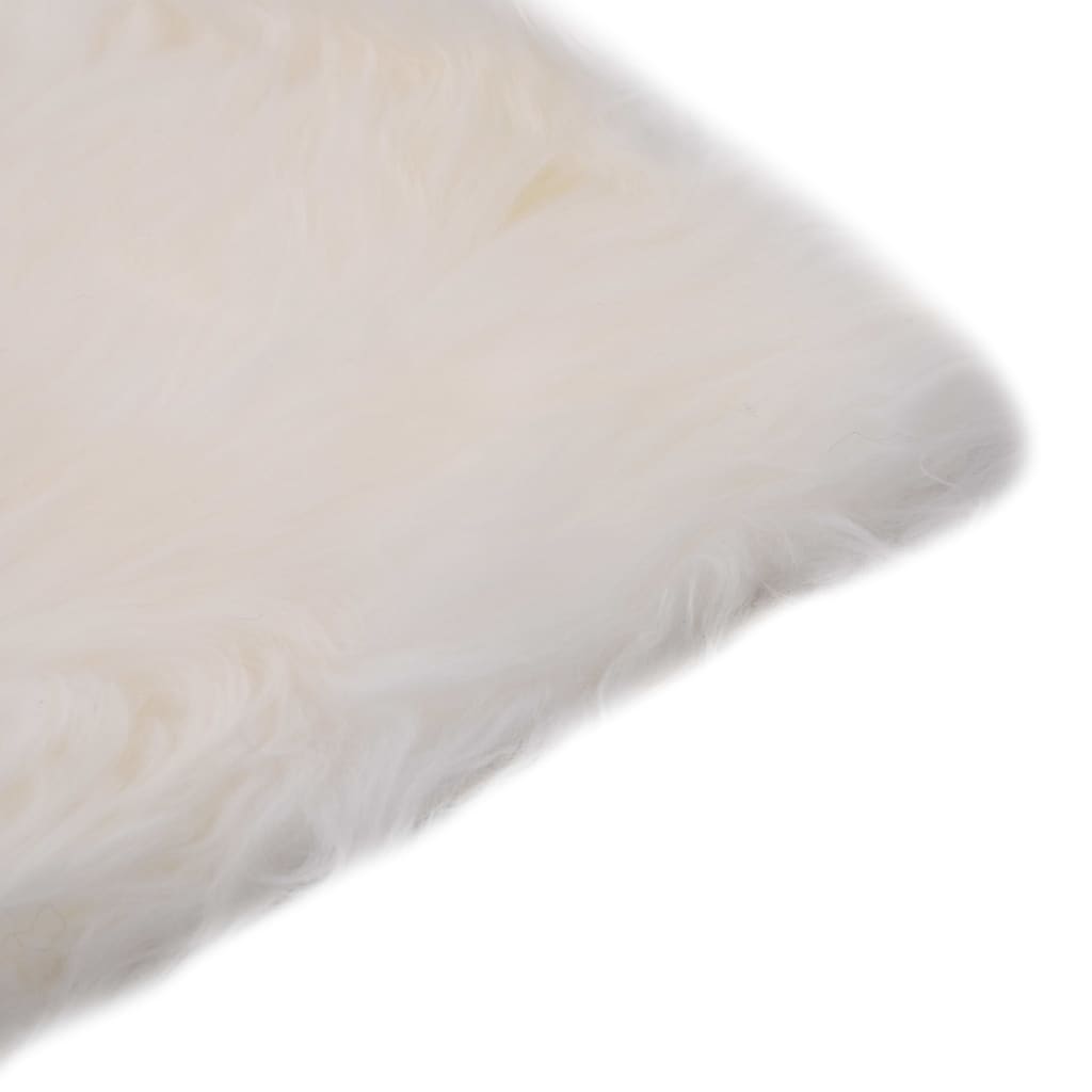 vidaXL Jastučići za stolice 2 kom bijeli 40 x 40 cm prava ovčja koža