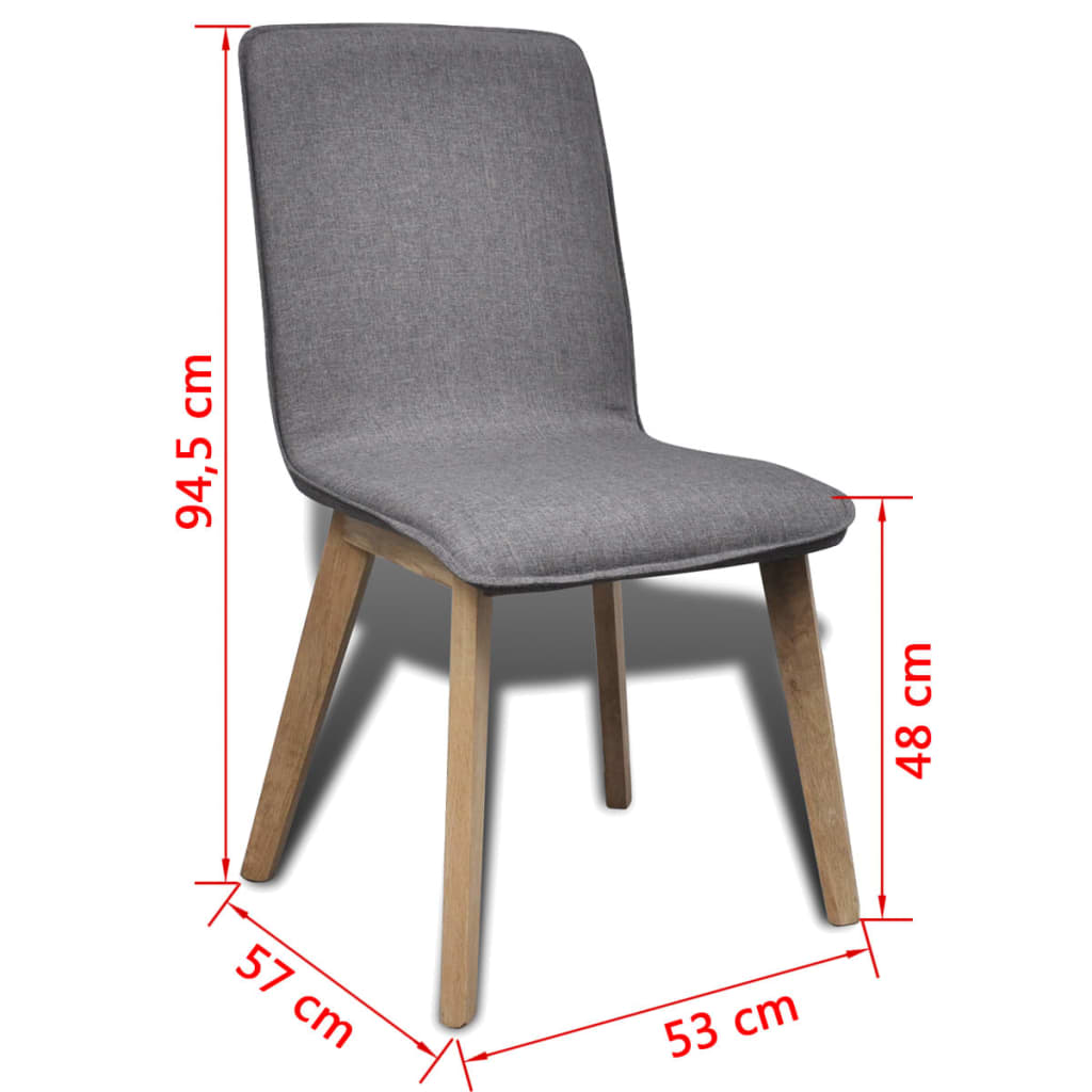 vidaXL Blagovaonske stolice od tkanine i hrastovine 6 kom svjetlosive