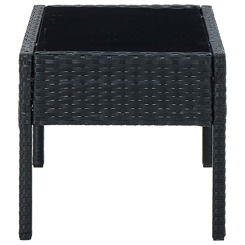 vidaXL Vrtni stol crni 75 x 40 x 37 cm od poliratana