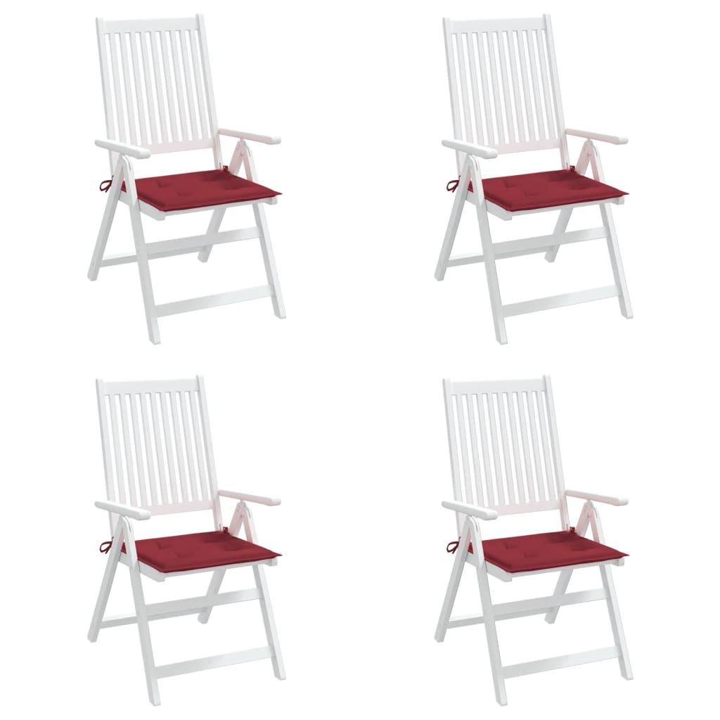 vidaXL Jastuci za vrtne stolice 4 kom boja vina 50x50x3 cm od tkanine