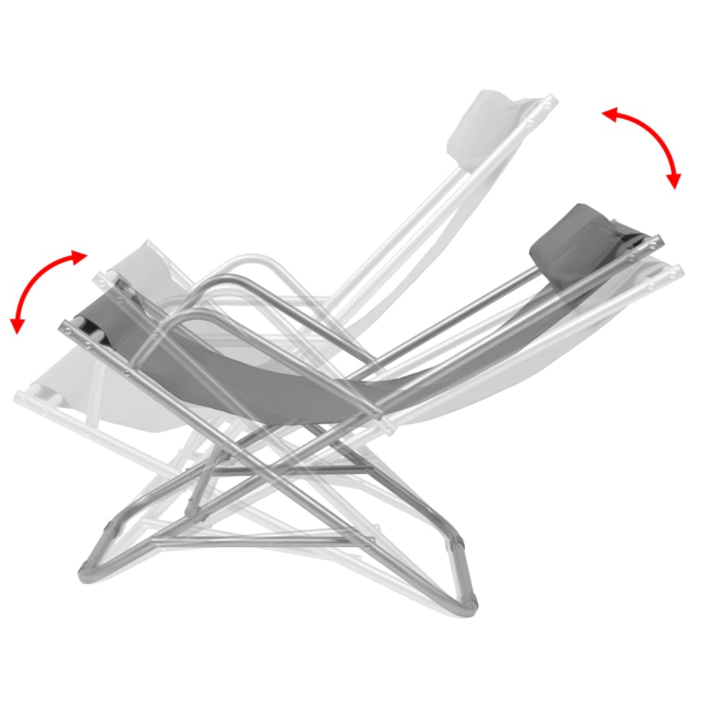 vidaXL Vrtne podesive stolice 2 kom čelične sive