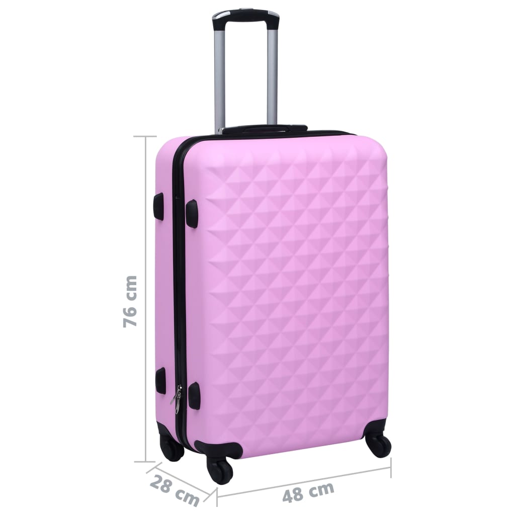 vidaXL Čvrsti kovčeg s kotačima ružičasti ABS