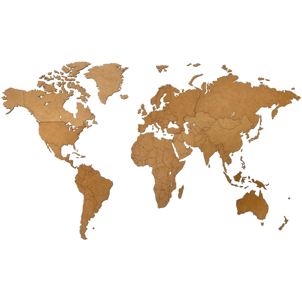 MiMi Innovations zidna drvena karta svijeta Luxury smeđa 130 x 78 cm