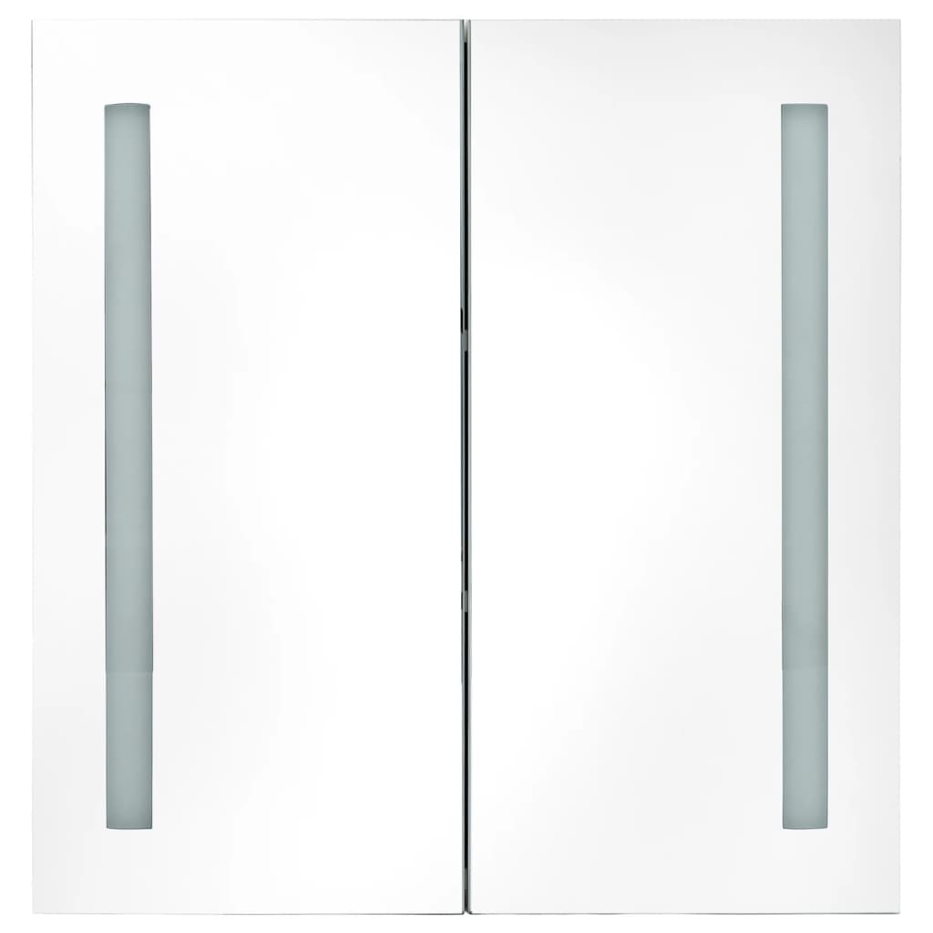 vidaXL LED kupaonski ormarić s ogledalom bijeli i hrast 62x14x60 cm