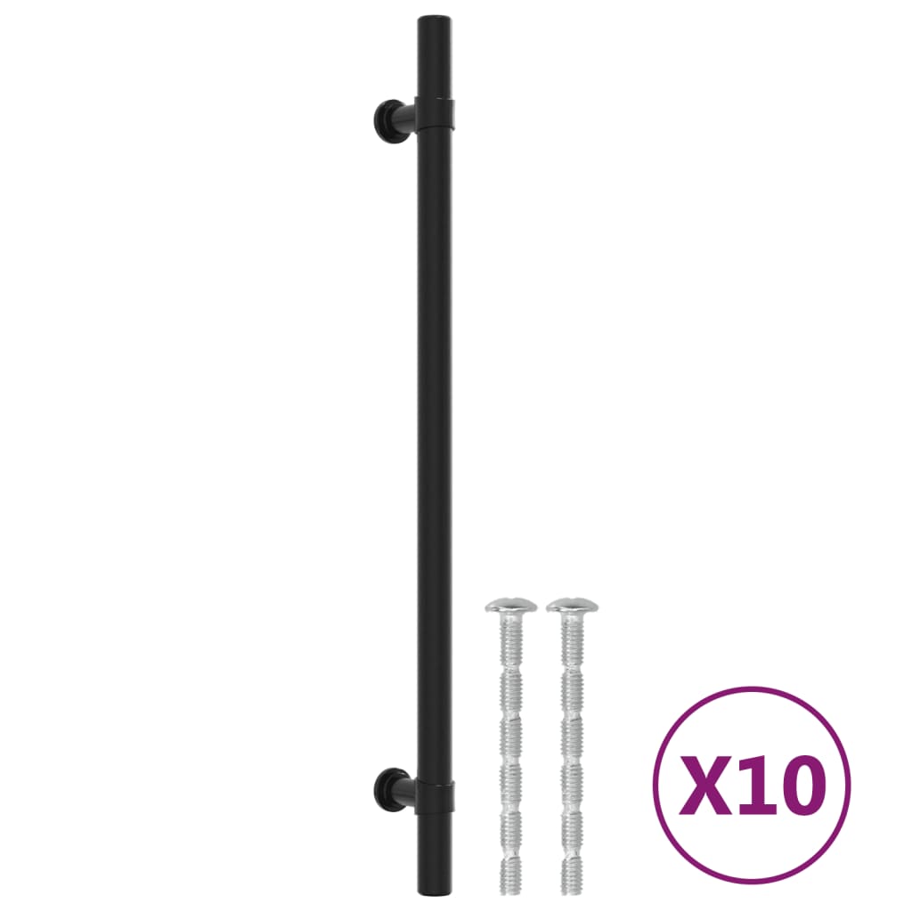 vidaXL Ručke za ormarić 10 kom crne 224 mm od nehrđajućeg čelika