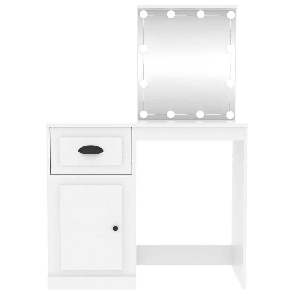 vidaXL Toaletni stolić LED bijeli 90 x 50 x 132,5 cm konstruirano drvo