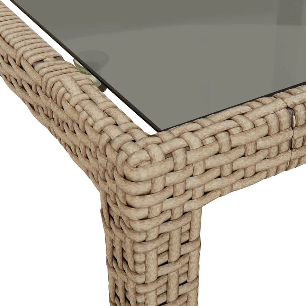 vidaXL Vrtni stol bež 250x100x75 cm od kaljenog stakla i poliratana