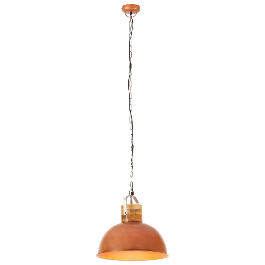 vidaXL Industrijska viseća svjetiljka bakrena okrugla 42 cm E27 mango