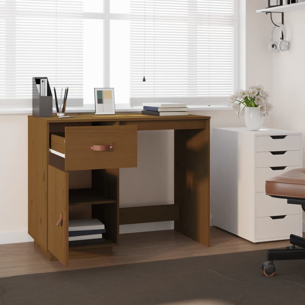 vidaXL Radni stol smeđa boja meda 95x50x75 cm od masivne borovine